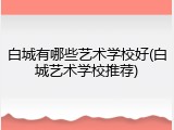 白城有哪些艺术学校好(白城艺术学校推荐)