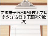 安徽电子信息职业技术学院多少分(安徽电子职院分数线)
