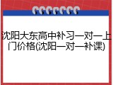 沈阳大东高中补习一对一上门价格(沈阳一对一补课)