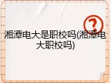 湘潭电大是职校吗(湘潭电大职校吗)
