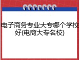 电子商务专业大专哪个学校好(电商大专名校)