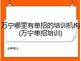 万宁哪里有单招的培训机构(万宁单招培训)