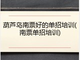 葫芦岛南票好的单招培训(南票单招培训)