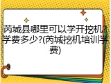 芮城县哪里可以学开挖机?学费多少?(芮城挖机培训学费)