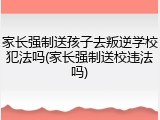 家长强制送孩子去叛逆学校犯法吗(家长强制送校违法吗)