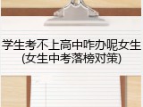 学生考不上高中咋办呢女生(女生中考落榜对策)