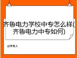 齐鲁电力学校中专怎么样(齐鲁电力中专如何)