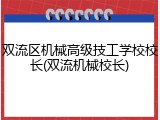 双流区机械高级技工学校校长(双流机械校长)