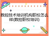 数控技术培训机构职校怎么样(数控职校培训)