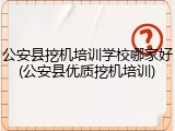 公安县挖机培训学校哪家好(公安县优质挖机培训)