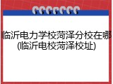 临沂电力学校菏泽分校在哪(临沂电校菏泽校址)
