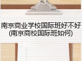 南京商业学校国际班好不好(南京商校国际班如何)