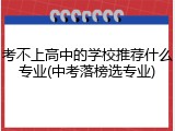 考不上高中的学校推荐什么专业(中考落榜选专业)