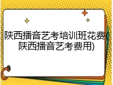 陕西播音艺考培训班花费(陕西播音艺考费用)