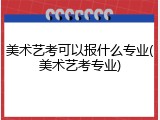 美术艺考可以报什么专业(美术艺考专业)