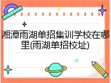 湘潭雨湖单招集训学校在哪里(雨湖单招校址)