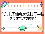 广东电子信息高级技工学校校长(广高技校长)
