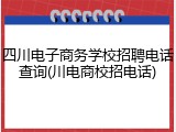 四川电子商务学校招聘电话查询(川电商校招电话)