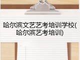 哈尔滨文艺艺考培训学校(哈尔滨艺考培训)
