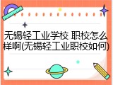 无锡轻工业学校 职校怎么样啊(无锡轻工业职校如何)