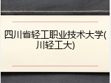 四川省轻工职业技术大学(川轻工大)
