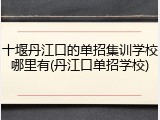 十堰丹江口的单招集训学校哪里有(丹江口单招学校)