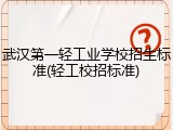 武汉第一轻工业学校招生标准(轻工校招标准)