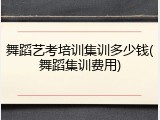 舞蹈艺考培训集训多少钱(舞蹈集训费用)