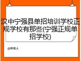 汉中宁强县单招培训学校正规学校有那些(宁强正规单招学校)