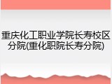 重庆化工职业学院长寿校区分院(重化职院长寿分院)