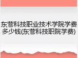 东营科技职业技术学院学费多少钱(东营科技职院学费)