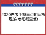 2020自考毛概重点知识梳理(自考毛概重点)