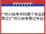 广州小自考本科哪个专业容易过(广州小自考易过专业)