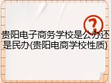 贵阳电子商务学校是公办还是民办(贵阳电商学校性质)