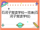 石河子复读学校一览表(石河子复读学校)