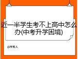 近一半学生考不上高中怎么办(中考升学困境)
