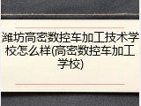 潍坊高密数控车加工技术学校怎么样(高密数控车加工学校)