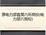 原电力部直属六所高校(电力部六高校)