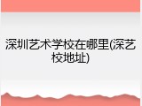 深圳艺术学校在哪里(深艺校地址)