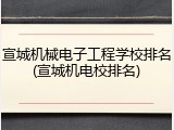 宣城机械电子工程学校排名(宣城机电校排名)