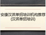 安康汉滨单招培训机构推荐(汉滨单招培训)