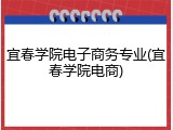 宜春学院电子商务专业(宜春学院电商)