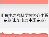 山东电力专科学校简介中职专业(山东电力中职专业)