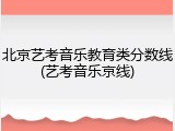 北京艺考音乐教育类分数线(艺考音乐京线)