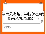 湖南艺考培训学校怎么样(湖南艺考培训如何)