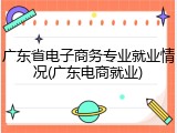 广东省电子商务专业就业情况(广东电商就业)