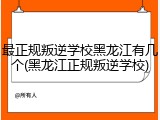 最正规叛逆学校黑龙江有几个(黑龙江正规叛逆学校)