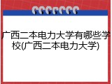 广西二本电力大学有哪些学校(广西二本电力大学)