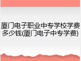 厦门电子职业中专学校学费多少钱(厦门电子中专学费)