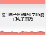厦门电子信息职业学院(厦门电子职院)
